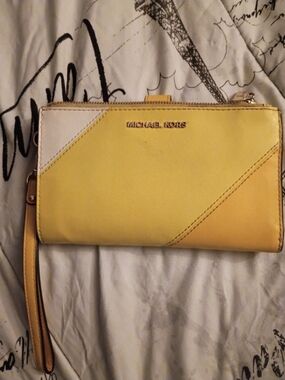 Michael Kors Yellow Colorblock Wristlet Wallet